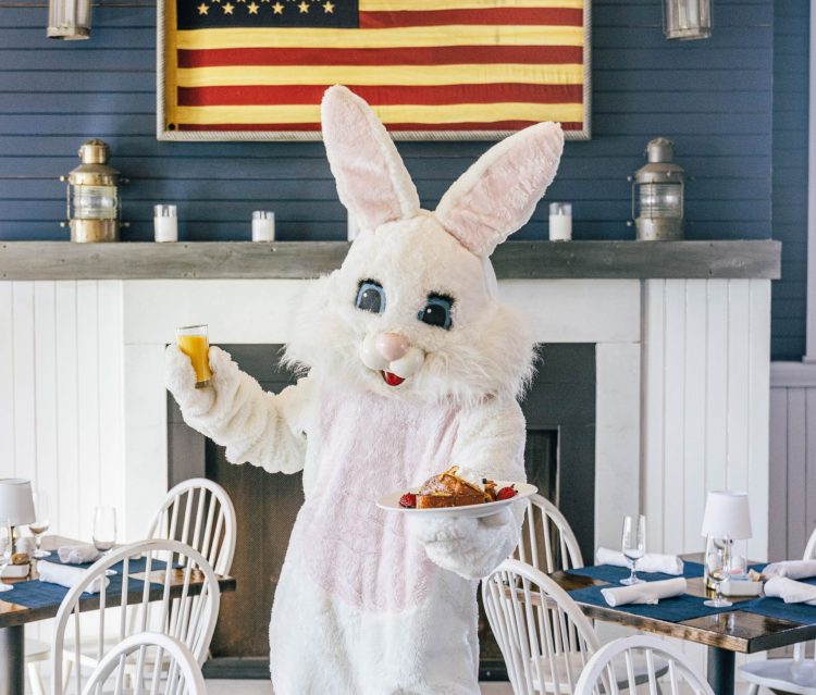 Easter Bunny Serving Brunch at The Sanderling Resort