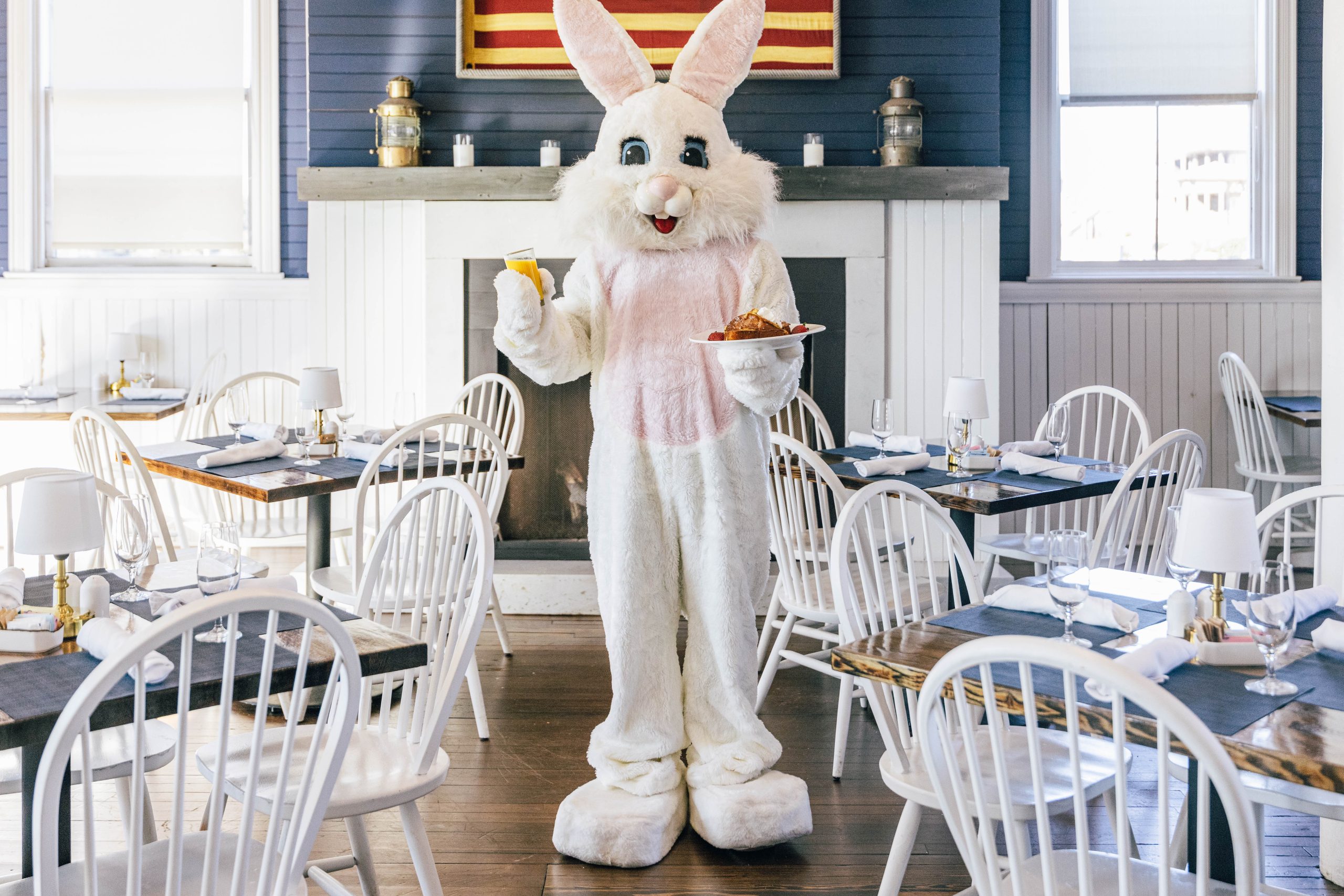 Easter Bunny Serving Brunch at The Sanderling Resort